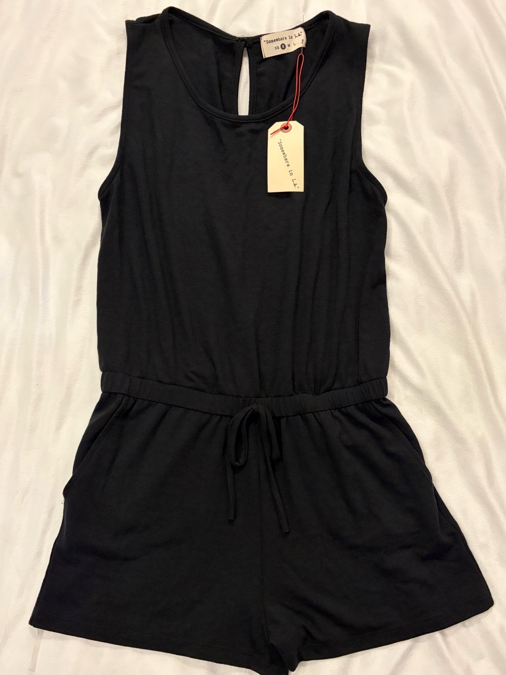 Sleeveless Black Waist Romper